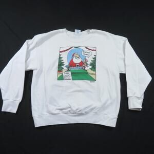 Funny Santa Christmas Sweatshirt Define Good Shoebox Greetings White Sz L 1990s